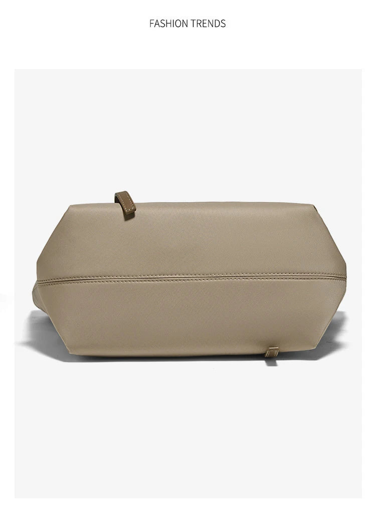 FOXER Women's Large Capacity Tote Bag Casual PU Leather Lady's Shoulder Bag Commute Travel Handbag All-match
