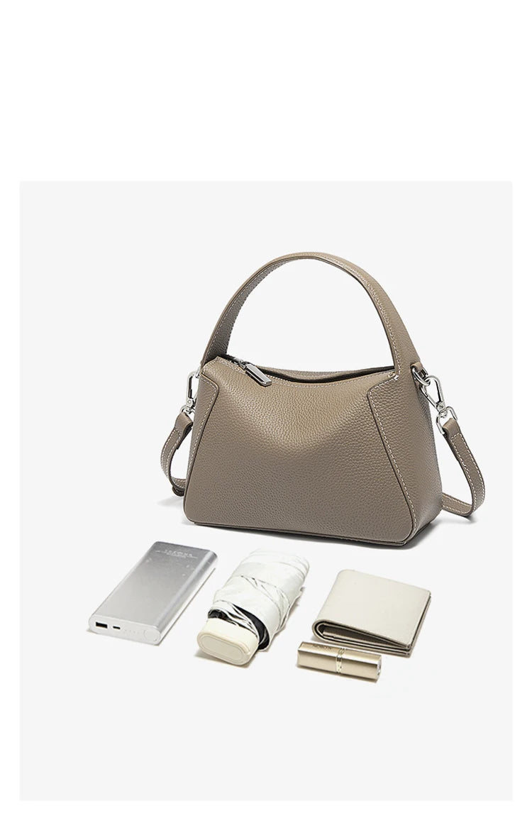 FOXER Lady's Handbag Cow Leather Shoulder Bag Small Size Crossbody Minimalist Style Bag Commute Work High Quality