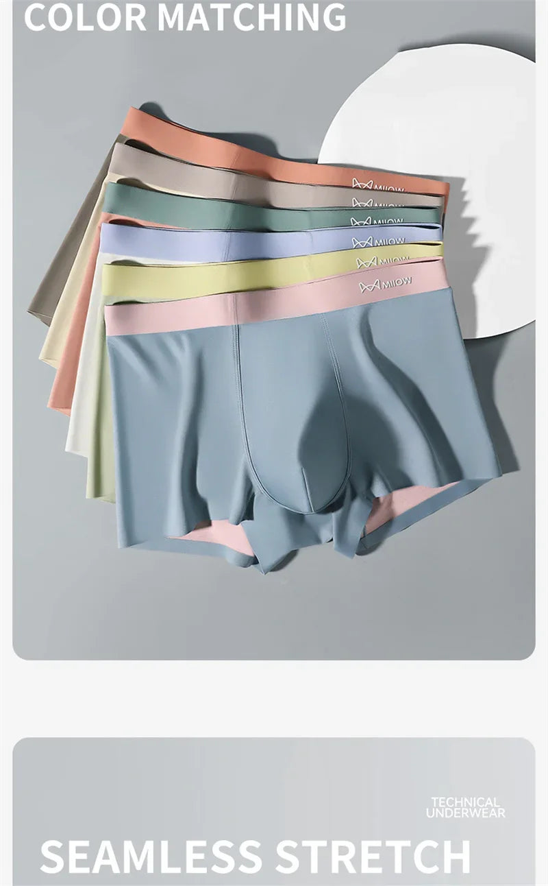 MiiOW Silky Soft Men’s Underwear - 3Pcs Cotton Antibacterial Boxer Shorts