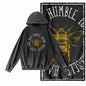Hive Mind Bees Graphic Acid-Washed Black Hoodie