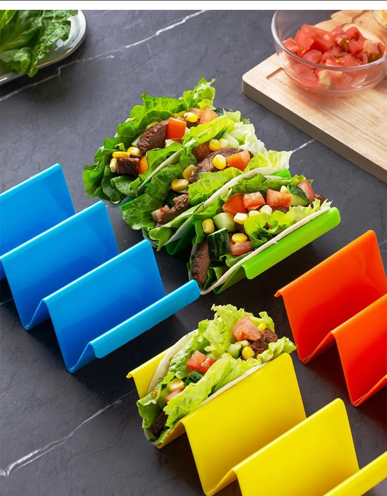 4PCS Taco Holder Rack Multicoloured Wavy Tortilla Tray