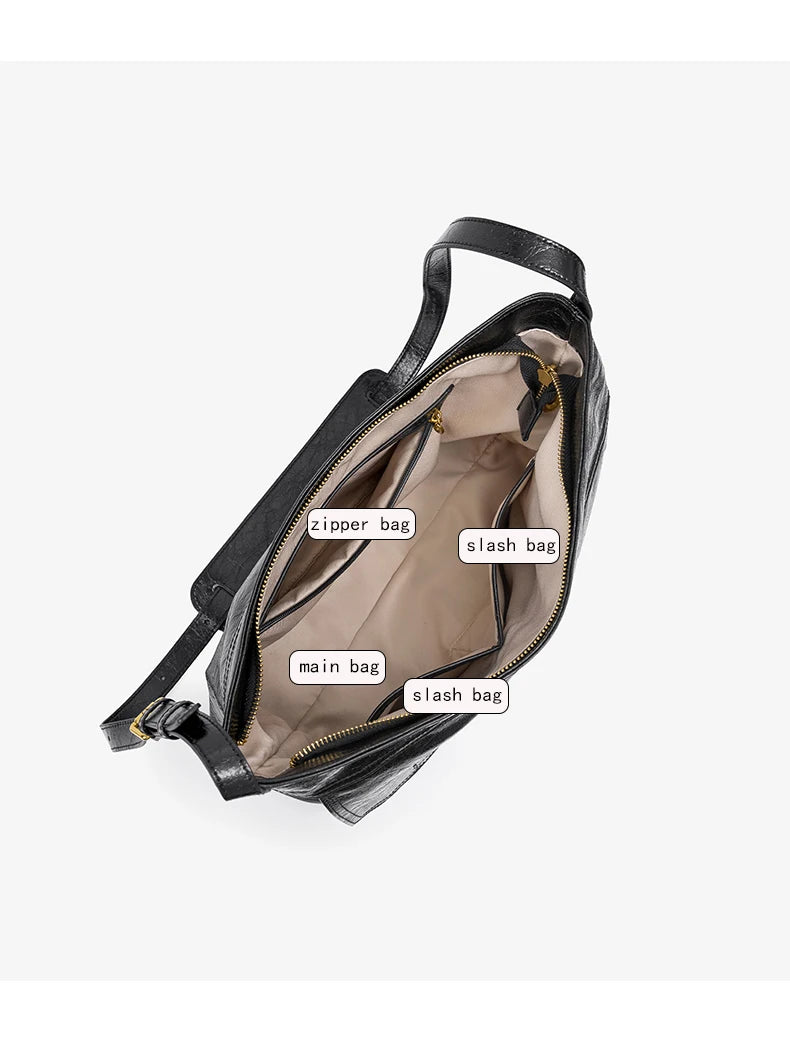 FOXER Genuine Leather Hobo Tote Bag