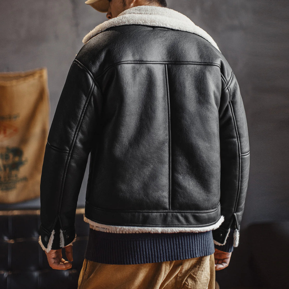 MADEN G1 Sherpa-Lined Flight Jacket | Black