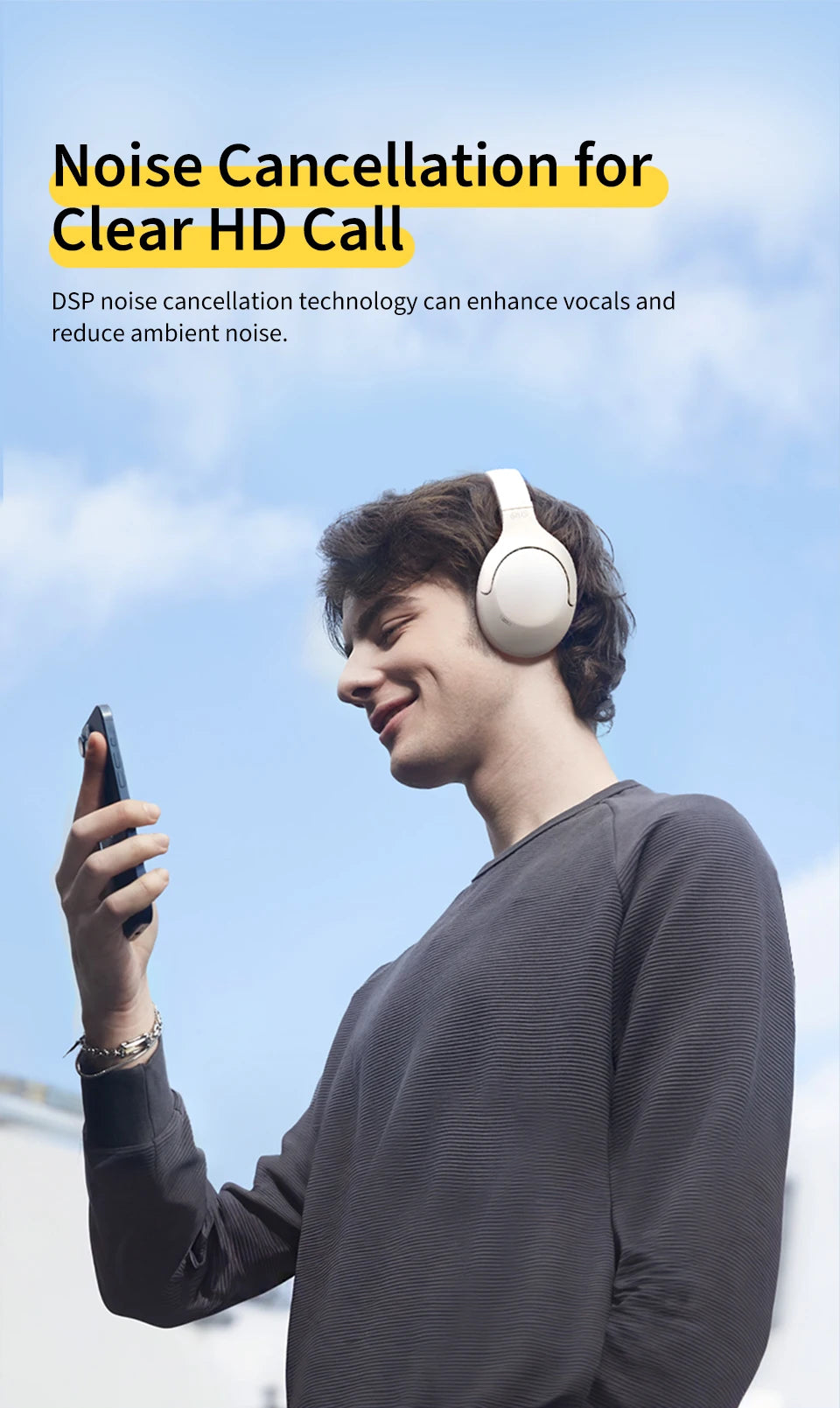 QCY H3 Lite ANC Wireless Headphones with Bluetooth 5.3, 40mm Driver, and 60H HiFi Sound - ShopHub