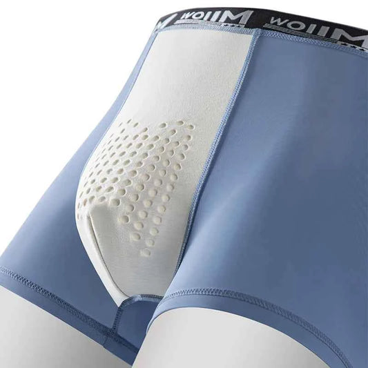 MiiOW 4Pcs Ice Silk Men Underwear 10A Antibacterial Massage Beads Crotch Men's Panties Silky Breathable Man Underpants Boxers