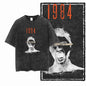 G02 Exclusive 100% Cotton Big Size 1984 Graphic Men T-shirt | Acid Washed Streetwear Cool Vintage O-neck Men's Tee Tshirt