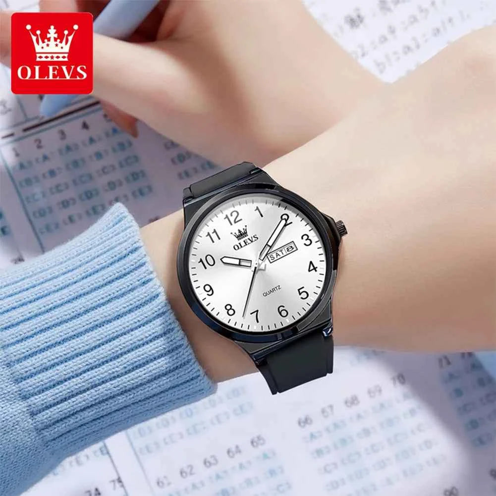 OLEVS 5647 Unisex Watch - Waterproof Casual Quartz Day Date Timepiece for Men and Women