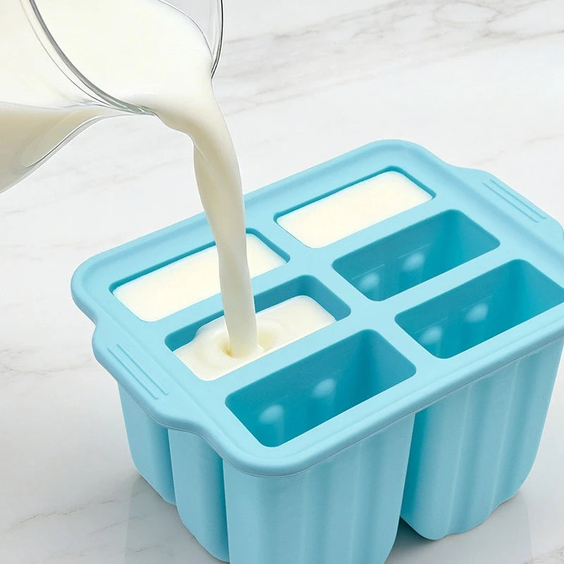 Silicone Popsicle Mold with Lid for Easy Ice Cream Making - Practical Kitchen Tool & Accessory