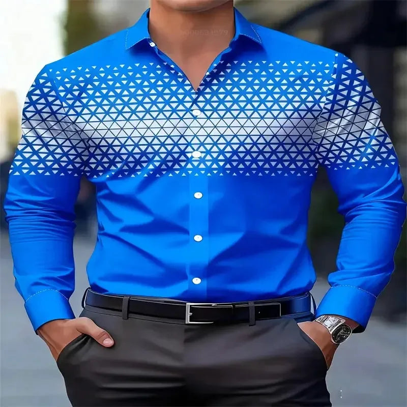 Men's Stylish Casual Red 3D Printing Shirts - ShopHub