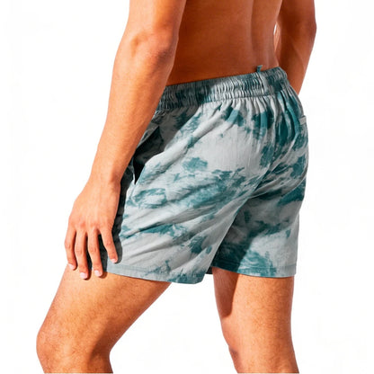 DESMIIT S102A Printed Swim Shorts with Back Zipper Pocket