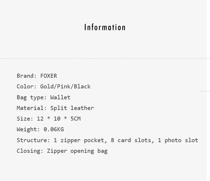 FOXER Women's Short Wallet – Premium Split Leather Design