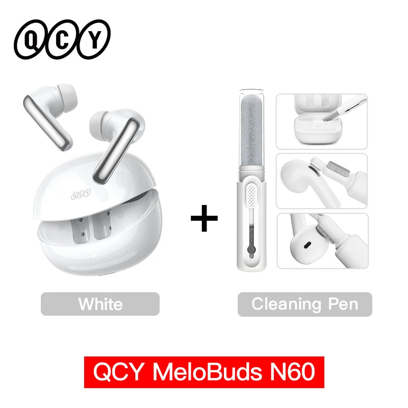 QCY MeloBuds N60 Wireless Earphone - Bluetooth 6.0, Bass Boost, Hi-Res Audio, Hybrid ANC, 45Hrs Playback - ShopHub
