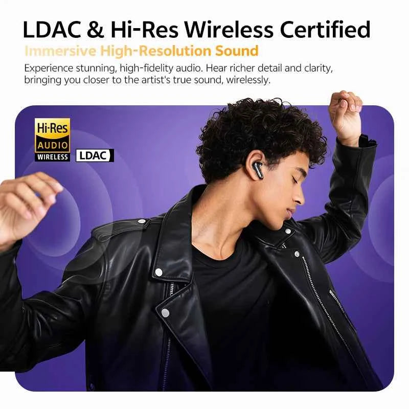 QCY MeloBuds N70 Wireless Earphones with Hybrid Adaptive ANC, Hi-Res Sound, and 50Hrs Battery Life