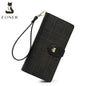FOXER Split Leather Women's Long Clutch Wallet