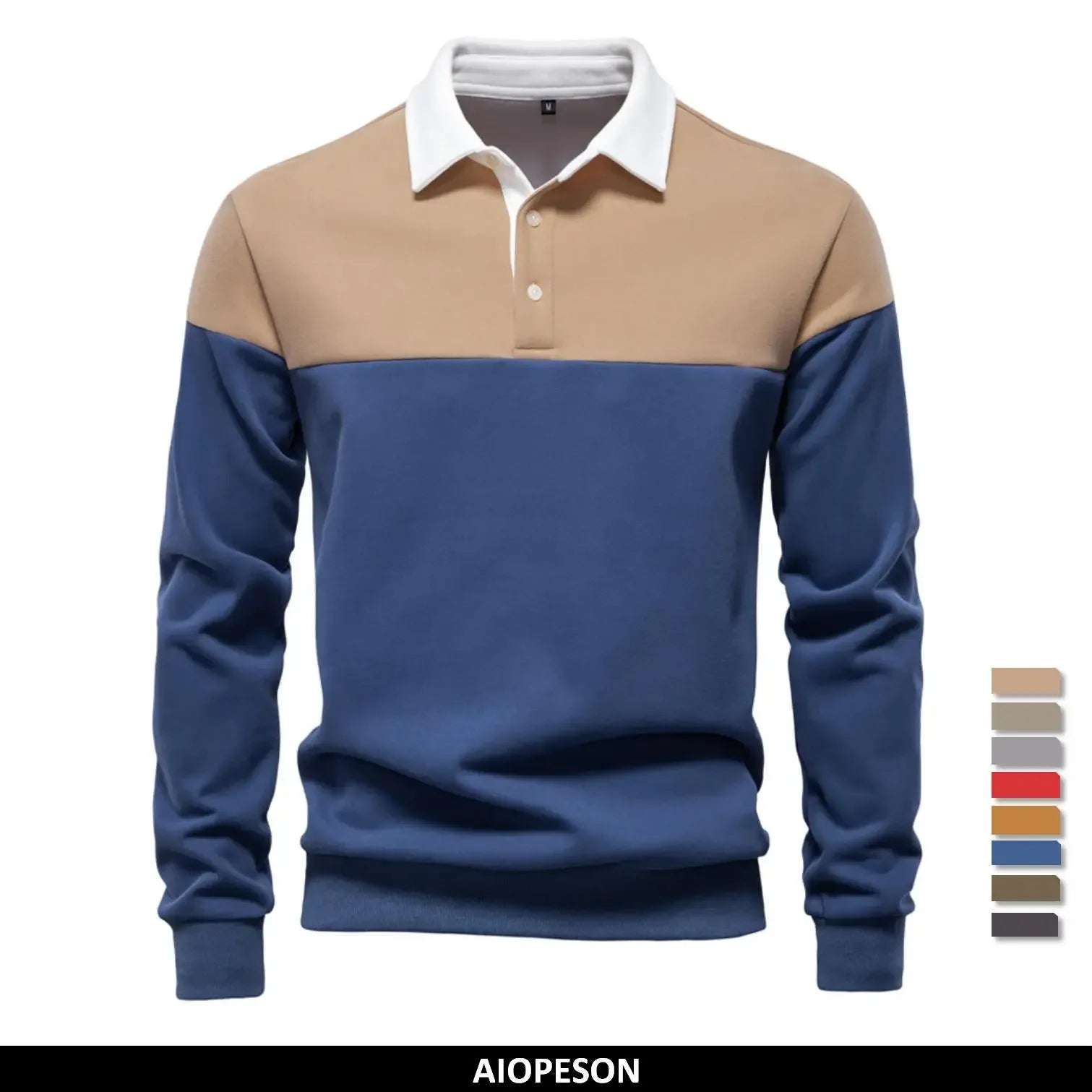 AIOPESON Men's Premium Cotton Block Sweatshirts - ShopHub