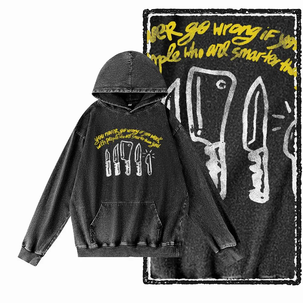 After Dark Acid-Washed Black Graphic Hoodie