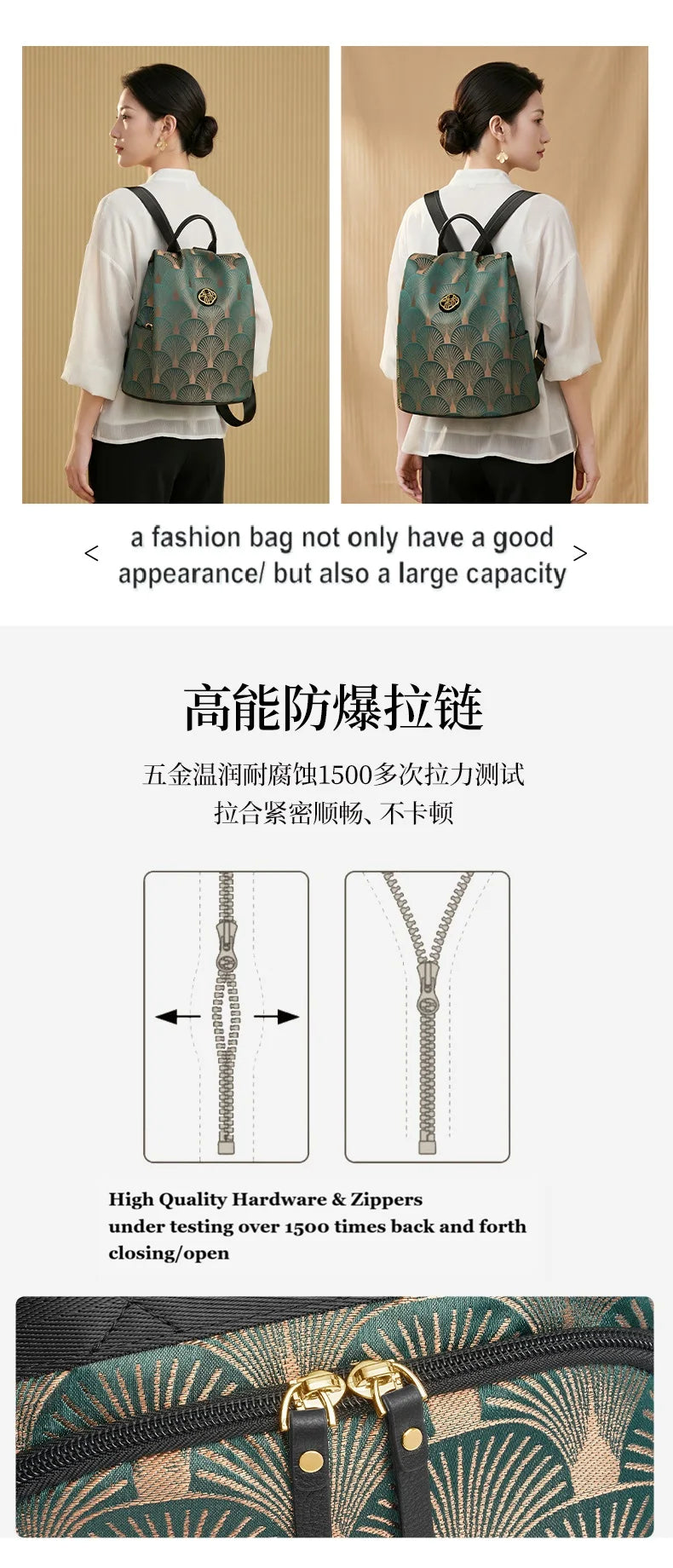 2026 New ZOOLER Handmade Cow Leather Backpack Luxury Large Capacity Backpack Chinese Style Backpack#JH936