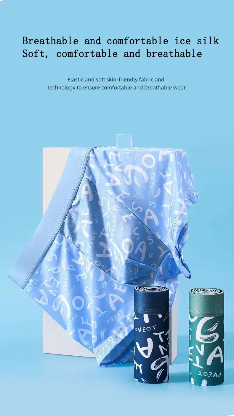 4 Pack Ice Silk Mesh Men's Boxer Shorts - ShopHub