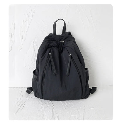 FOXER Simple Solid Color Backpack Women Backpack Waterproof Cotton Fabric Laptop School Bag Fashion Teenage Girl Travel Book Bag