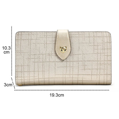FOXER Split Leather Women's Long Clutch Wallet