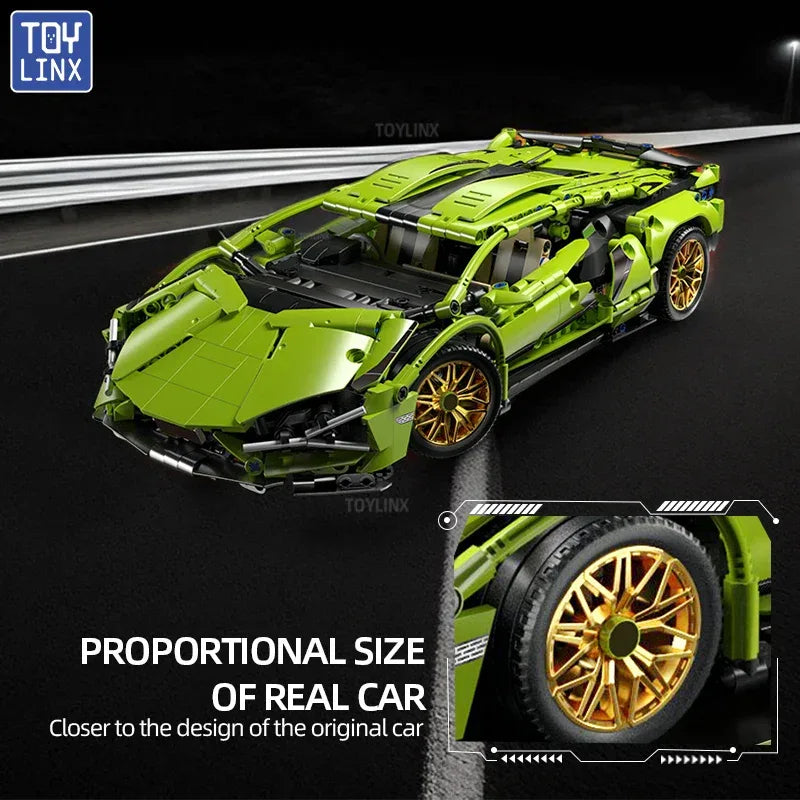 TOYLINX 1:14 Technical Building Blocks Car Racing Model - ShopHub