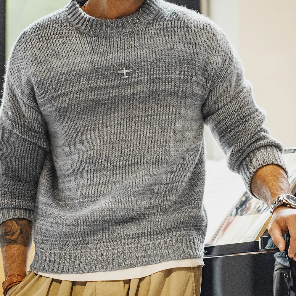 MADEN Vintage Gradient-Stripe Sweater