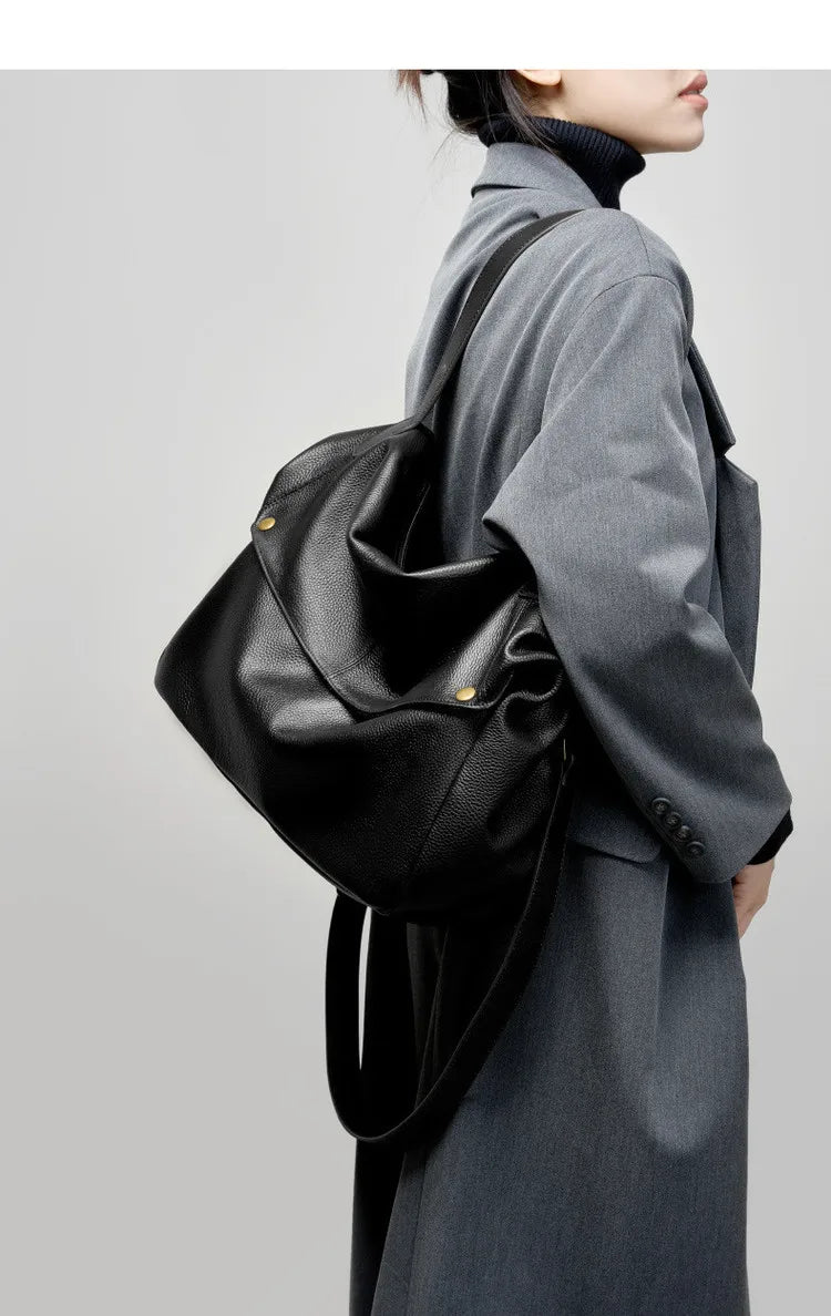 FOXER Genuine Leather Shoulder Bag for Women Large Capacity Handbag Female Casual Tote Bag Computer Bag Crossbody Purse as Gift