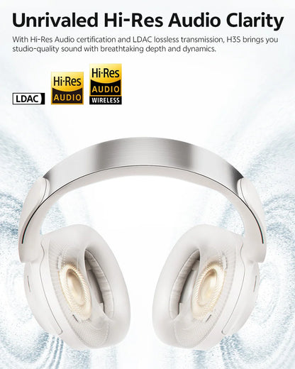 QCY Wireless Bluetooth Headphones 6.0 BH25H3SA - 3D Spatial Audio, Foldable Over Ear Headset with 56dB Adaptive ANC and 53mm Driver - ShopHub