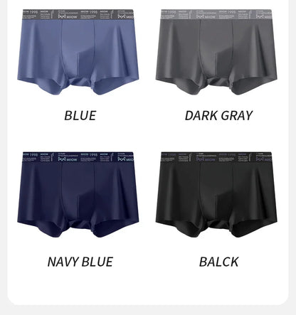 MiiOW Ice Silk Men Underwear - 3Pcs Ultra-thin Breathable Antibacterial Boxer Shorts