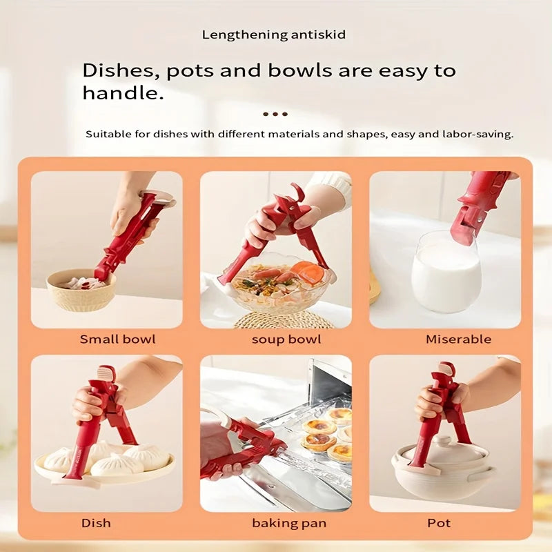 2-in-1 Heat-Resistant Tongs for Serving Hot Dishes
