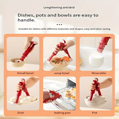 2-in-1 Heat-Resistant Tongs for Serving Hot Dishes
