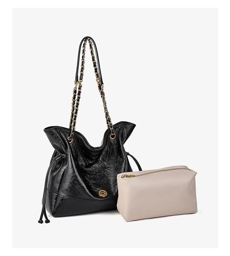 FOXER Luxury Genuine Leather Shoulder Bag