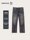 SIMWOOD High Standard 2026 Autumn New 13.5oz Loose Relax Washed Jeans Men Patched Denim Vintage Distressed Streetwear Pants
