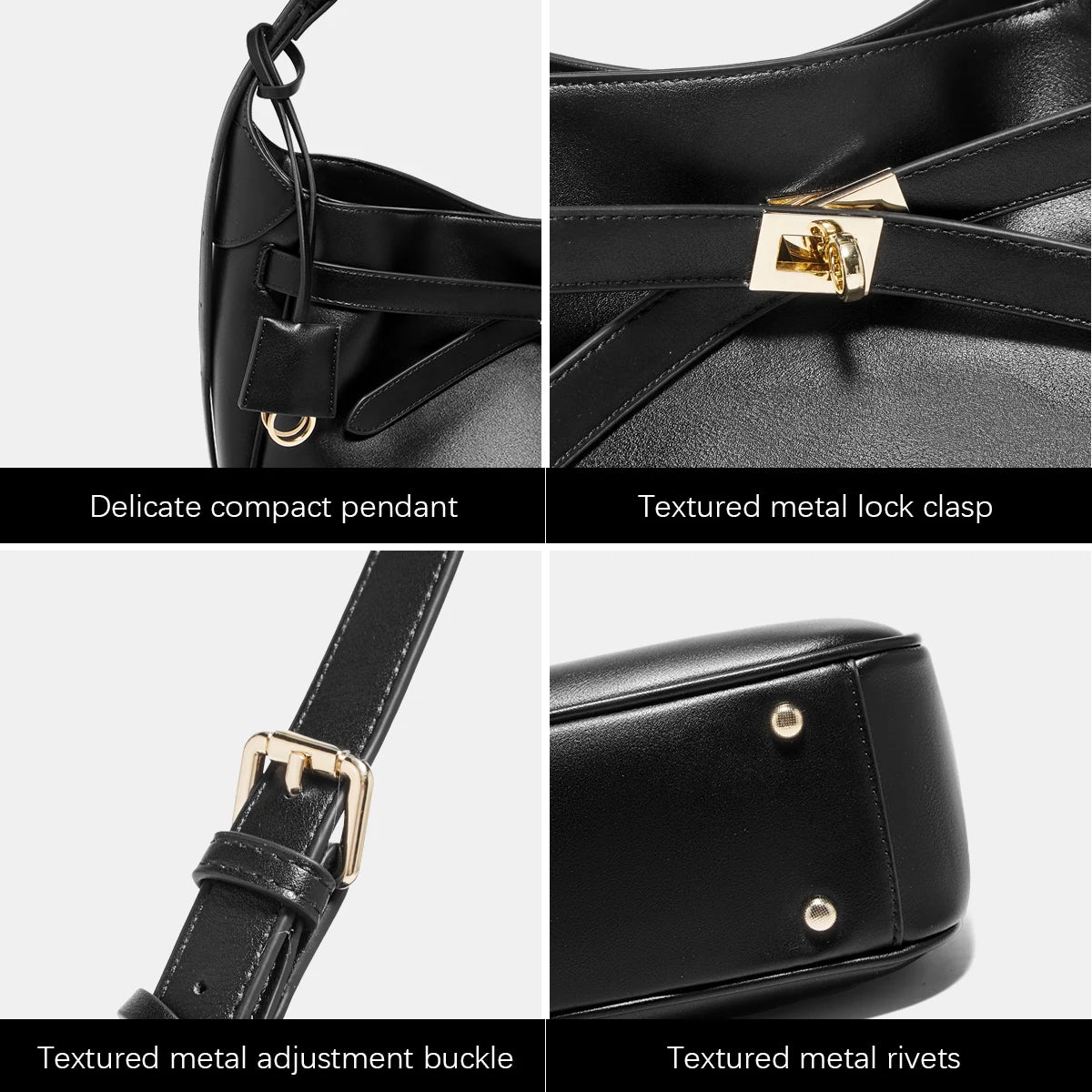 FOXER Women's Shoulder Bag Soft Artificial Leather Underarm Bag Large Capacity Lady Handbag Simple Daily Tote Bag Purse