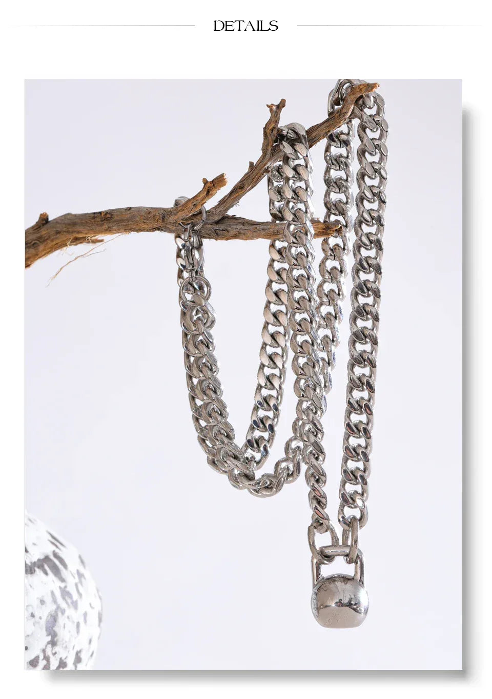 60cm High Quality Stainless Steel Chain Dumbbell Pendant Drop Necklace - ShopHub