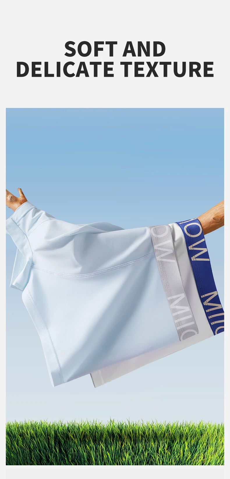 MiiOW Men's Cotton Underwear - 3Pcs Antibacterial Boxers