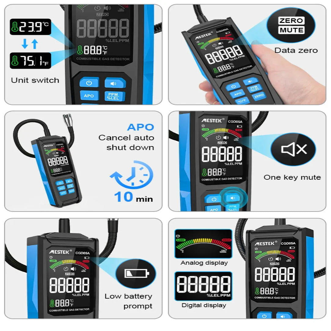Gas Leak Detector 0–50000PPM Habicare