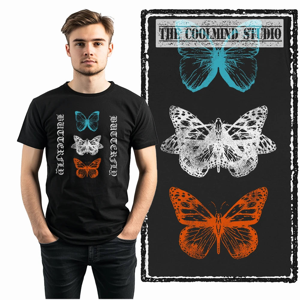 COOLMIND X0119 Wings of Joy Butterfly Cotton Tee