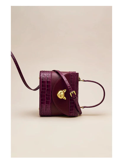 BAFELLI Crocodile-Grain Leather Bucket Bag