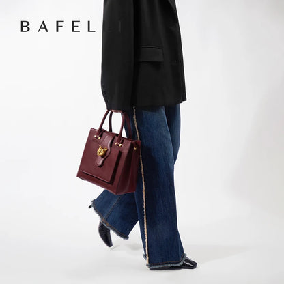 BAFELLI Soft Leather Multi-Compartment Commuter Tote