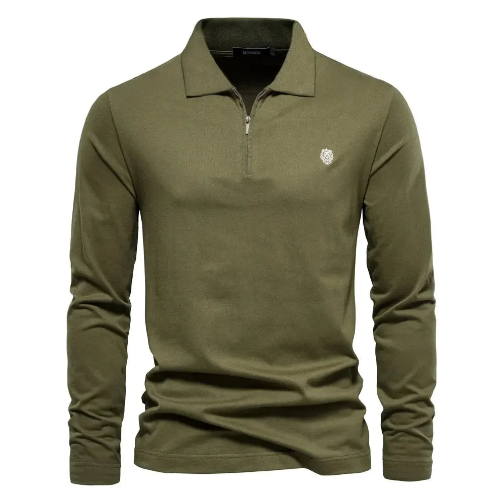 AIOPESON Long Sleeve Men's Polo Shirts - ShopHub