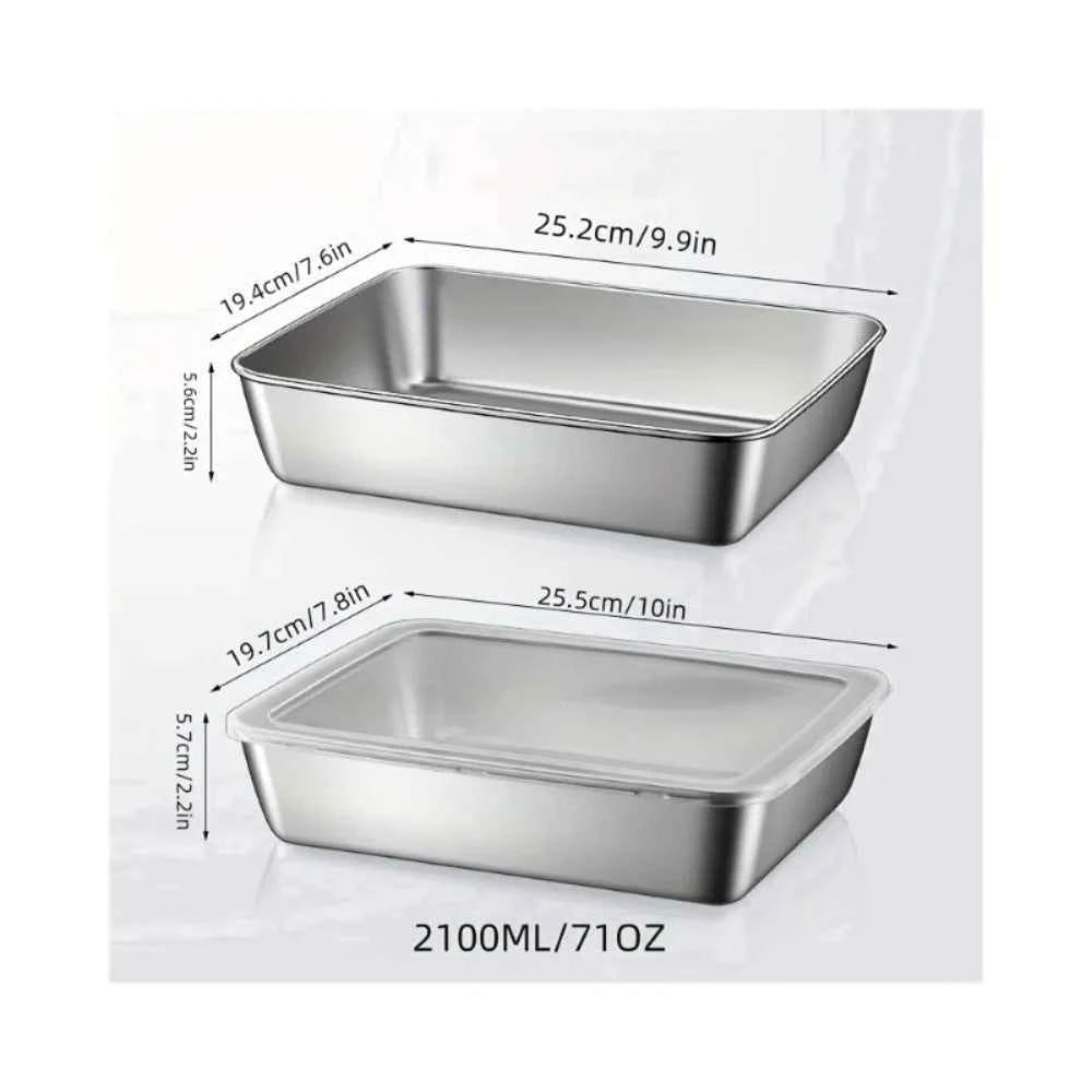 5Pcs Thickened Stainless Steel Food Containers, Kitchens Accessories, Fit Knives Inside, Stackable Kitchen Storage, Fridge