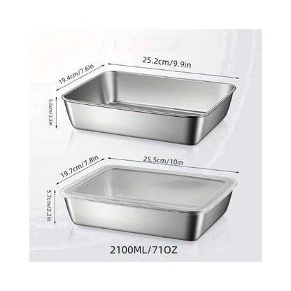 5Pcs Thickened Stainless Steel Food Containers, Kitchens Accessories, Fit Knives Inside, Stackable Kitchen Storage, Fridge