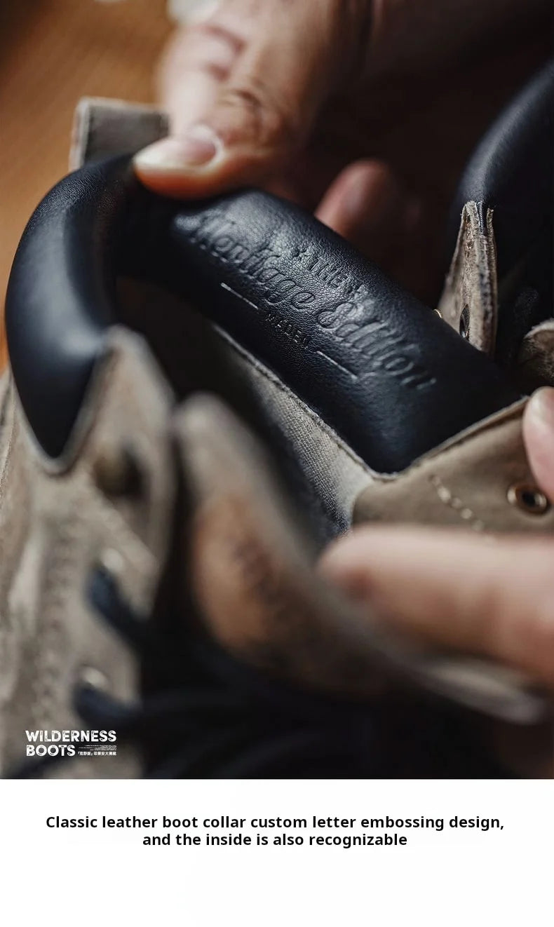 Maden Full Grain Pigskin Leather High Top Work Boots
