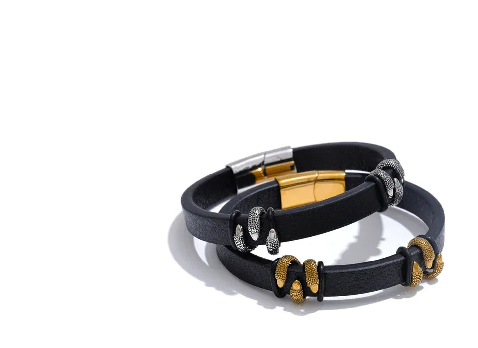 64mm Stylish Unique Leather Metal Claw Bracelet Bangle - ShopHub
