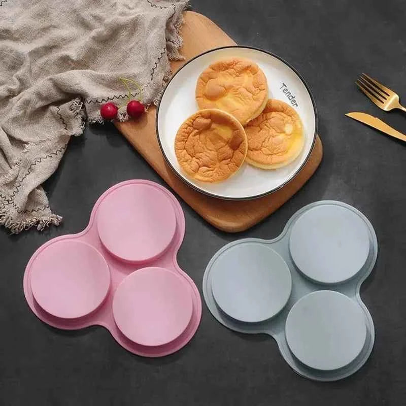 3 Cavity Silicone Egg Mold, Kitchen Tools & Accessories, Non-Stick Air Fryer Egg Pan, Practical Kitchen Items for Egg Cooking