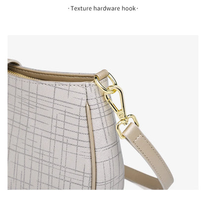 FOXER Cowhide Leather Women Baguette Shoulder Bag Light Luxury Ladies Crossbody Bag Fashion Sling Purse for Daily Dating Use