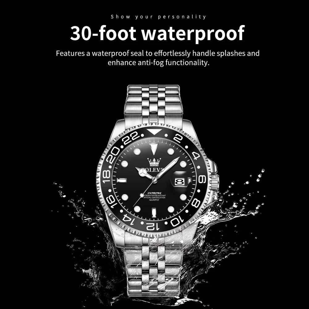 OLEVS 5657 Men's Quartz Watch - Original Waterproof Luminous Business Sports Watch with Gift Box