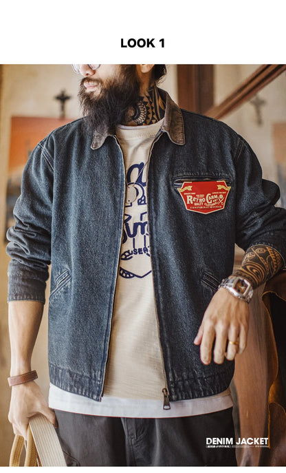 Maden Men's Vintage 10.5oz Detroit Denim Jacket