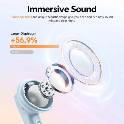 QCY T13 Pro Wireless Bluetooth 6.0 Earphones with 6 Mics ENC HD Call TWS Headset HT23 -50dB Hybrid ANC Bass Headphones 47 Hours